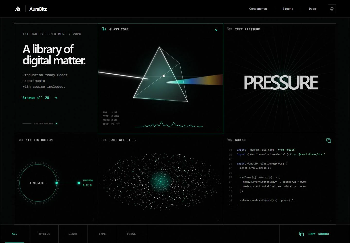 AuraBitz interface component library
